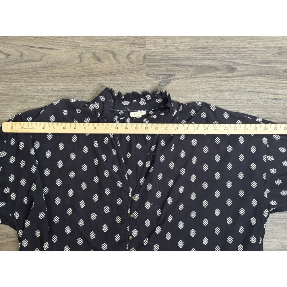 Anthropologie Pilcro Blouse XL Black Boho Cottagecore Prairie Top Romantic Folk - Picture 5 of 12